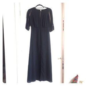 BCBG MAXAZRIA black ankle length evening dress.